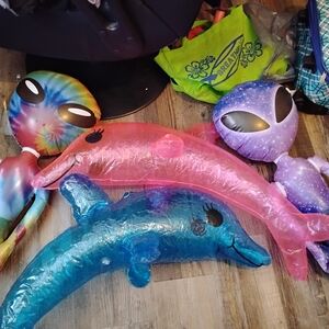 Inflatable Alien and Dolphin Set